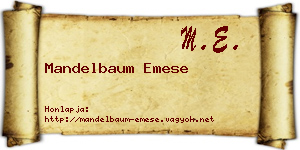 Mandelbaum Emese névjegykártya